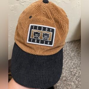 Teddy fresh Ted hat two toned brown and black corduroy with adjustable strap bac